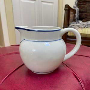 Viana do Castelo Pottery Blue and Cream Pitcher Made in Portugal